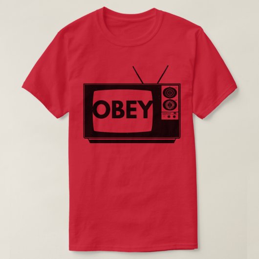 Gehoorzaam tv-vintage verontrust t-shirt (Design voorkant)