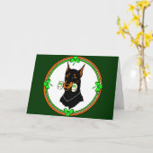 Gehoorzaamheid Doberman Pinscher St Patricks Kaart (Gele Bloem)