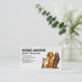 Gehoorzame honden zitten | Dierentrainer Visitekaartje (Staand voorkant)