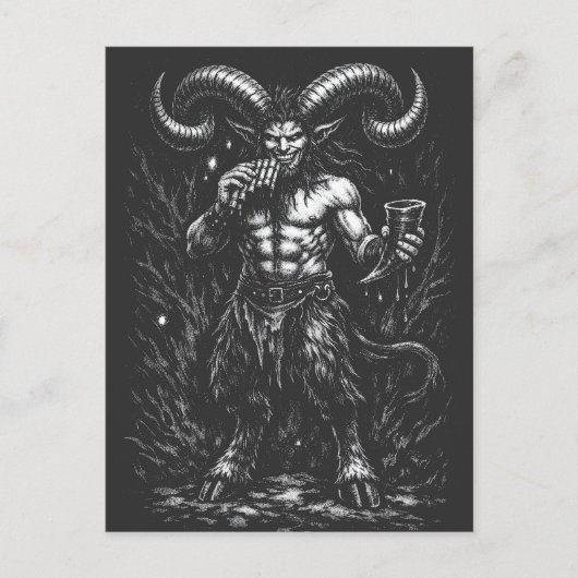Gehorende Winter Satyr — door BurnsInHell Briefkaart (Voorkant)