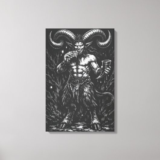 Gehorende Winter Satyr — door BurnsInHell Canvas Afdruk (Voorkant)