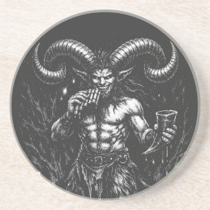 Gehorende Winter Satyr — door BurnsInHell Zandsteen Onderzetter