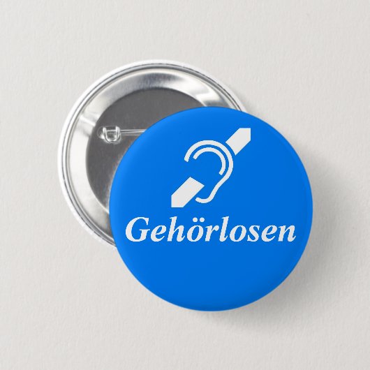 Gehörlosen - Duits - doaf Ronde Button 5,7 Cm (Voorkant /achterkant)