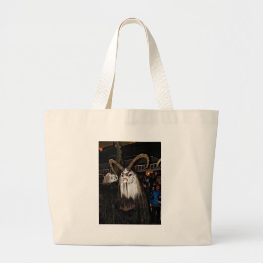 Gehornd Japanse Duivelsmasker Grote Tote Bag (Voorkant)
