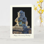 Gehornd Waakzaam Grimas - Gefeliciteerd met je ver Kaart (Gele Bloem)