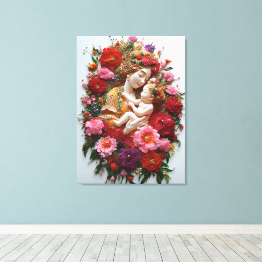 Gehuld in anjers, geboren uit genade canvas afdruk (Insitu (Houten vloer))