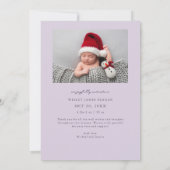 Gehuld in liefde Paarse foto geboorte Aankondiging (Achterkant)