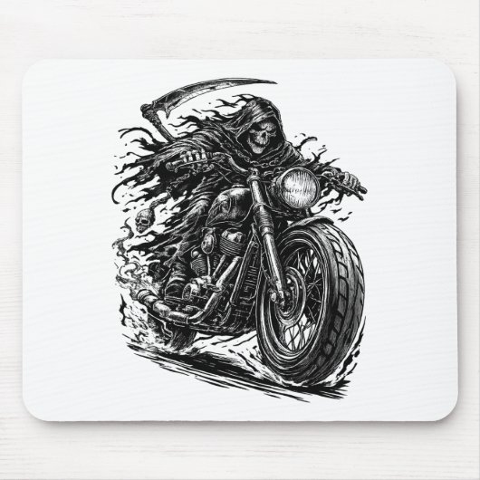 Gehulde Oogster Chopperrijder  Muismat (Voorkant)
