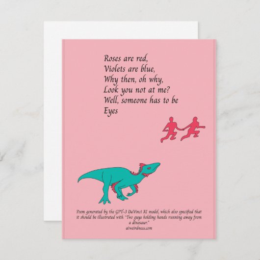 Gehuurd door dinosaur AI-kaart Feestdagenkaart (Voorkant / Achterkant)