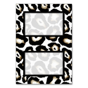 Gehuurde Snow Leopard Print Blank Place Card Kaart