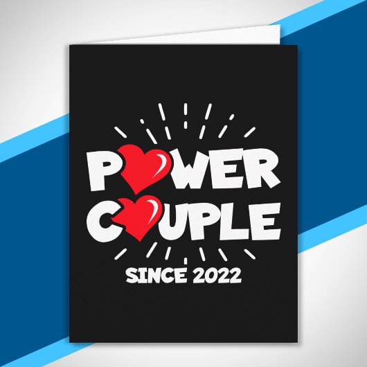 Gehuwd 2022 - Power Couple - Wedding Jubileum Kaart