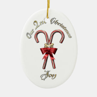 Gehuwd 2e kerstversiering keramisch ornament