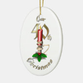 Gehuwd 40e kerstversiering keramisch ornament (Links)