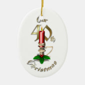 Gehuwd 40e kerstversiering keramisch ornament (Voorkant)