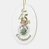 Gehuwd 45e kerstversiering keramisch ornament (Links)