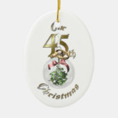 Gehuwd 45e kerstversiering keramisch ornament (Voorkant)