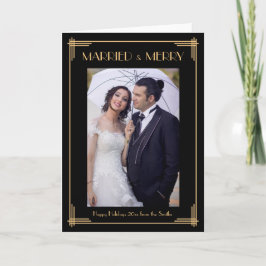 Gehuwd art deco en het Vrolijke Wenskaart van Feestdagen Kaart