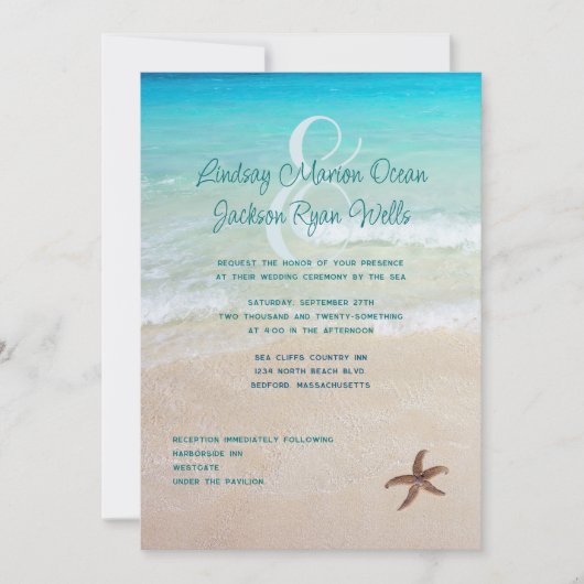 Gehuwd door het Zee Beach Destination Wedding Kaart (Voorkant)