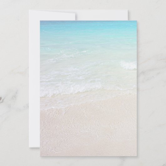 Gehuwd door het Zee Beach Destination Wedding Kaart (Achterkant)