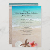 Gehuwd door het Zee Short Beach Ceremony Programme Programmakaart (Voorkant / Achterkant)