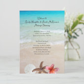 Gehuwd door het Zee Short Beach Ceremony Programme Programmakaart (Staand voorkant)