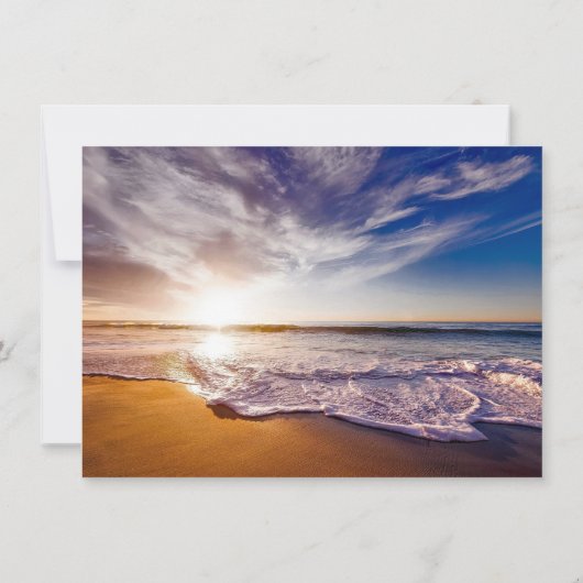 Gehuwd door het Zee Sunrise Beach Save The Date (Achterkant)