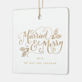 Gehuwd en bedreven Kerstmis Keramisch Ornament (Links)