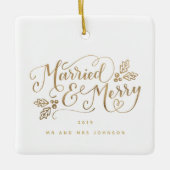 Gehuwd en bedreven Kerstmis Keramisch Ornament (Voorkant)