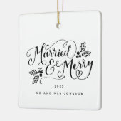 Gehuwd en bedreven Kerstmis Keramisch Ornament (Links)