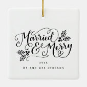 Gehuwd en bedreven Kerstmis Keramisch Ornament (Achterkant)