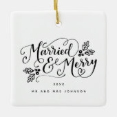 Gehuwd en bedreven Kerstmis Keramisch Ornament (Voorkant)