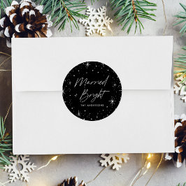 Gehuwd en Bright Black Holiday Ronde Sticker