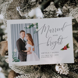 Gehuwd en Bright Mistletoe Photo Holiday Kaart