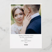 Gehuwd en bruin Elegant Wedding Foto Gold Folie Feestdagenkaart (Achterkant)