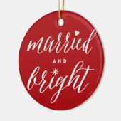 Gehuwd en feestdag bruiloft Foto kerstmis Keramisch Ornament (Links)