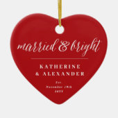 Gehuwd en feestdag bruiloft Foto kerstmis Keramisch Ornament (Voorkant)