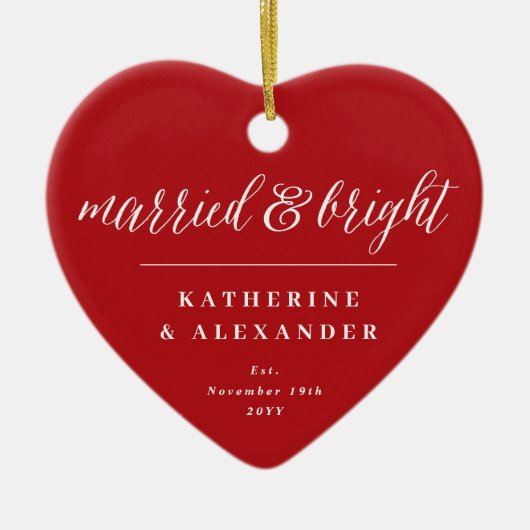 Gehuwd en feestdag bruiloft Foto kerstmis Keramisch Ornament (Voorkant)