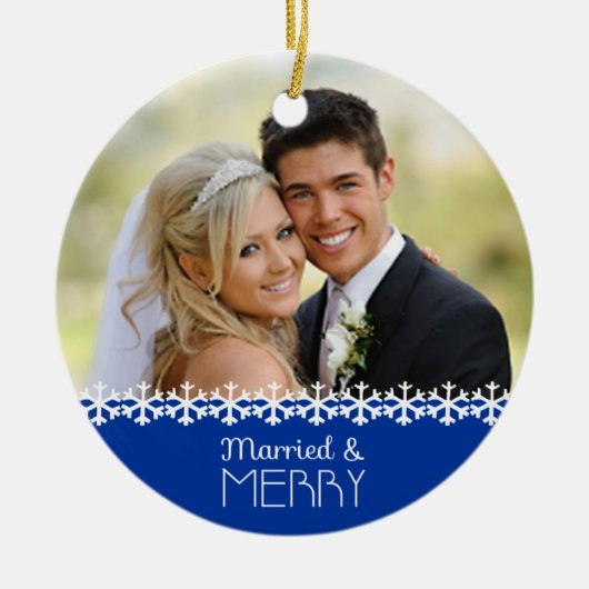 Gehuwd en feestdag keramisch ornament (Voorkant)