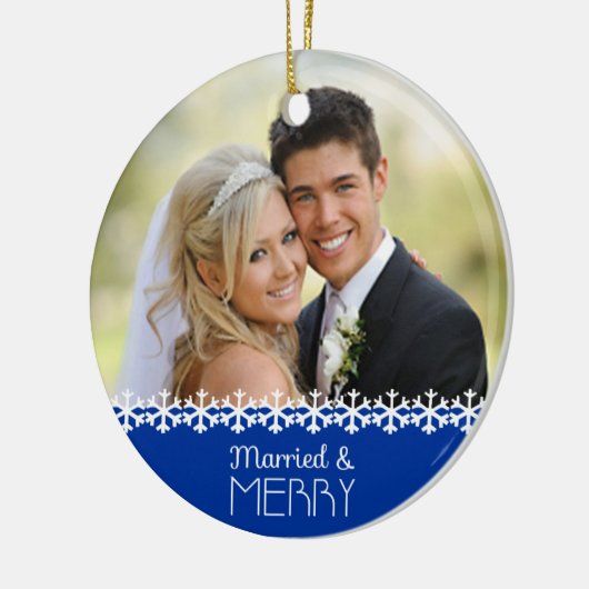 Gehuwd en feestdag keramisch ornament (Links)