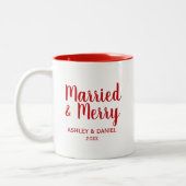 Gehuwd en feestdag RW Tweekleurige Koffiemok (Links)