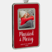 Gehuwd en feestdag verzilverd omlijst ornament (Rechts)