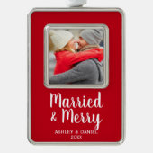 Gehuwd en feestdag verzilverd omlijst ornament (Voorkant)