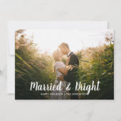 Gehuwd en helder | Eerste kerstfoto met paar Feestdagenkaart (Voorkant)