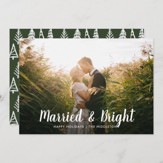 Gehuwd en helder | Eerste kerstfoto met paar Feestdagenkaart (Voorkant / Achterkant)