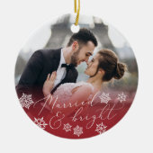 Gehuwd en helder | Kerstfeest met een bruiloft Keramisch Ornament (Voorkant)