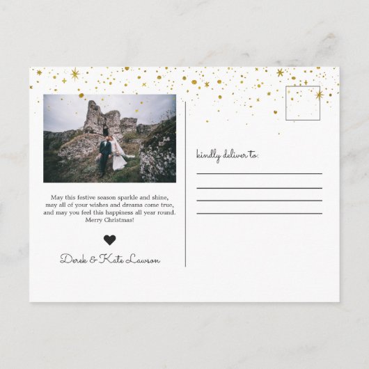 Gehuwd en helder | Kerstfotokaart Feestdagenkaart (Achterkant)