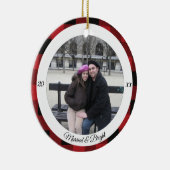 Gehuwd en helder kerstversiering keramisch ornament (Rechts)