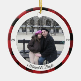 Gehuwd en helder kerstversiering keramisch ornament