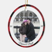 Gehuwd en helder kerstversiering keramisch ornament (Links)