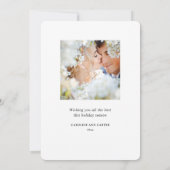 Gehuwd en helder Pas getrouwd 2 Fotobruiloft Feestdagenkaart (Achterkant)